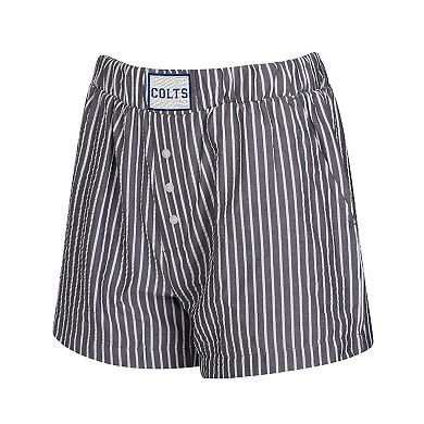 Women's Concepts Sport Black Indianapolis Colts Two-Pack Stripes and Solids Boxer Shorts Set