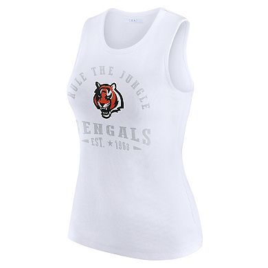 Women's WEAR by Erin Andrews White Cincinnati Bengals Ribbed Graphic Tank Top