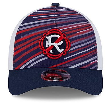 Men's New Era Navy/White New England Revolution 2025 Jersey Hook 9FORTY M-Crown Adjustable Hat