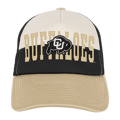 Youth Outerstuff Black/Cream Colorado Buffaloes Modern Fan Trucker Adjustable Hat