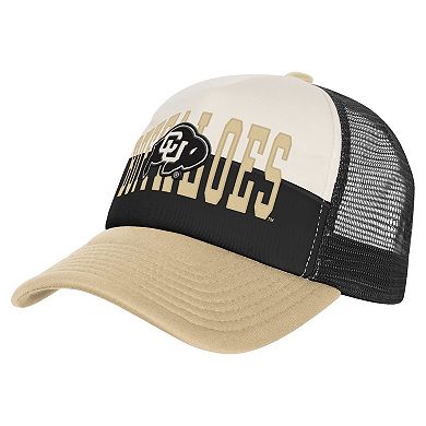 Youth Outerstuff Black/Cream Colorado Buffaloes Modern Fan Trucker Adjustable Hat