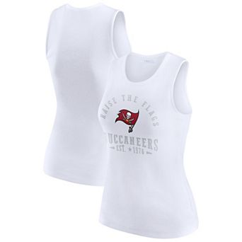Women's WEAR by Erin Andrews White Tampa Bay Buccaneers Ribbed Graphic Tank Top