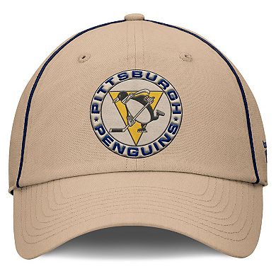 Men's Fanatics Cream Pittsburgh Penguins Heritage Setoff Adjustable Hat