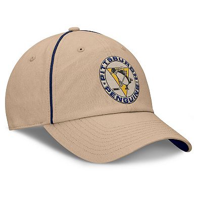 Men's Fanatics Cream Pittsburgh Penguins Heritage Setoff Adjustable Hat
