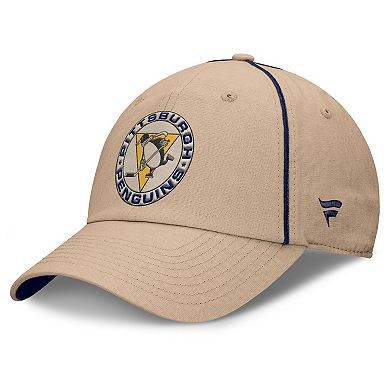 Men's Fanatics Cream Pittsburgh Penguins Heritage Setoff Adjustable Hat