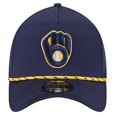 Men's New Era Navy Milwaukee Brewers 39THIRTY A-Frame Perforated Flex Hat