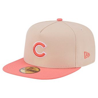 Men's New Era Light Beige/Coral Chicago Cubs Two-Tone Color Pack A-Frame 59FIFTY Fitted Hat