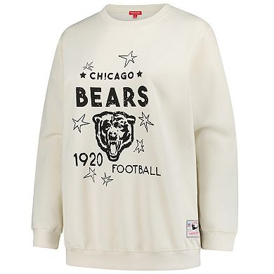 Women's Fanatics Cream Chicago Bears Plus Size Shooting Star Pullover Sweatshirt