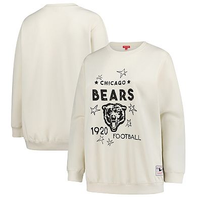 Women's Fanatics Cream Chicago Bears Plus Size Shooting Star Pullover Sweatshirt