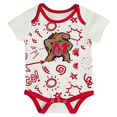 Newborn & Infant Outerstuff Maryland Terrapins All Day Play Three-Piece Bodysuit Set