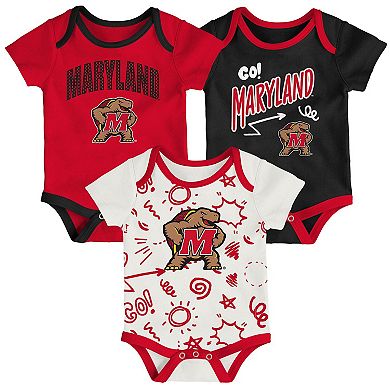 Newborn & Infant Outerstuff Maryland Terrapins All Day Play Three-Piece Bodysuit Set