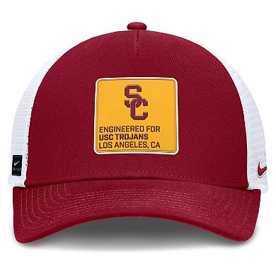 Men's Nike Cardinal/White USC Trojans 2025 On-Field Rise Engineered Trucker Adjustable Hat