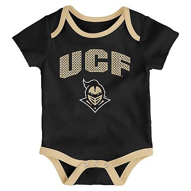 Newborn & Infant Outerstuff UCF Knights Three-Pack All Day Play Bodysuit Set