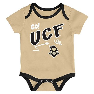 Newborn & Infant Outerstuff UCF Knights Three-Pack All Day Play Bodysuit Set