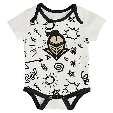 Newborn & Infant Outerstuff UCF Knights Three-Pack All Day Play Bodysuit Set