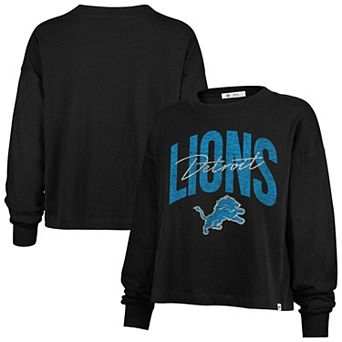 Women's '47 Black Detroit Lions Muse Sydney Long Sleeve T-Shirt
