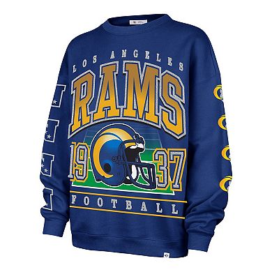 Women's '47 Royal Los Angeles Rams Go Big Oversized Pullover Sweatshirt