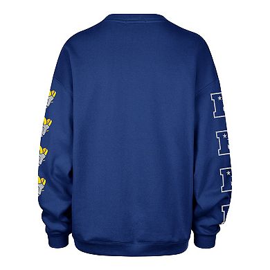 Women's '47 Royal Los Angeles Rams Go Big Oversized Pullover Sweatshirt