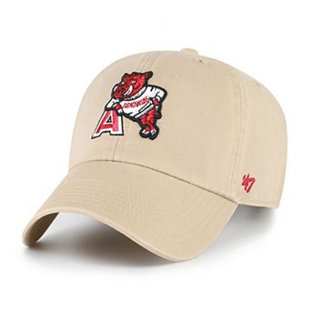 Youth '47 Khaki Arkansas Razorbacks Clean Up Adjustable Hat