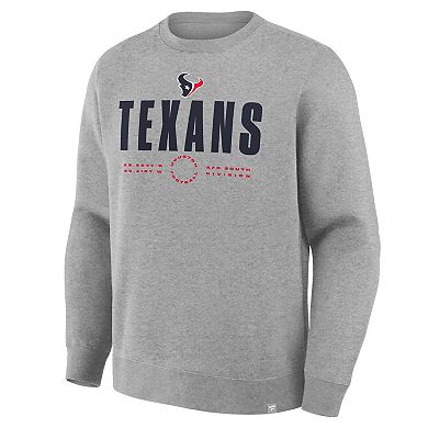 Men's Fanatics Heather Gray Houston Texans Direct Handoff Legacy Pullover Sweatshirt