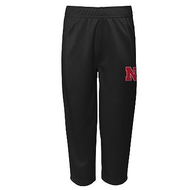 Toddler Outerstuff Scarlet/Black Nebraska Huskers Red Zone Two-Piece V-Neck Top and Pants Set