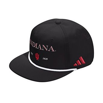 Unisex adidas Black Indiana Hoosiers Seasonal Rope Adjustable Hat
