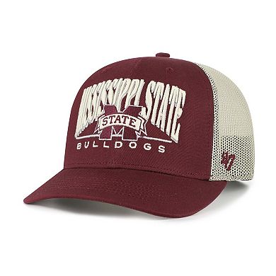 Men's '47 Maroon Mississippi State Bulldogs Arid Adjustable Trucker Hat
