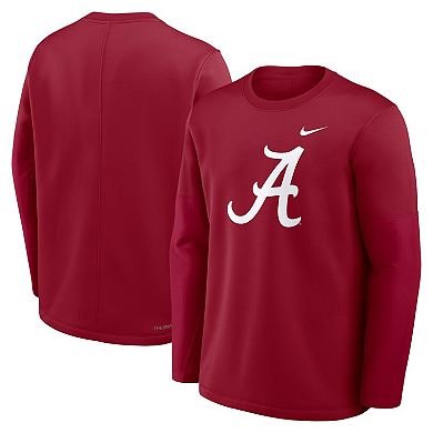 Men's Nike Crimson Alabama Crimson Tide 2025 Sideline Coach Performance Long Sleeve T-Shirt