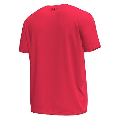 Men's Under Armour Red Utah Utes Stack Stretch Performance T-Shirt
