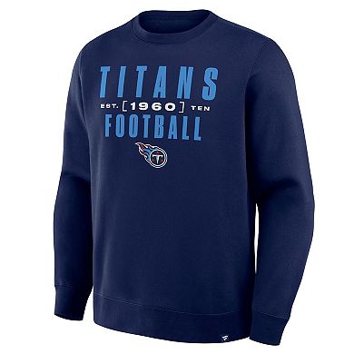 Men's Fanatics Navy Tennessee Titans Powerful Throw Legacy Pullover Sweatshirt