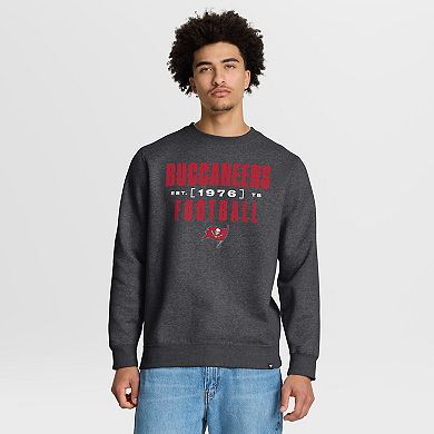 Men's Fanatics Heather Pewter Tampa Bay Buccaneers Powerful Throw Legacy Pullover Sweatshirt