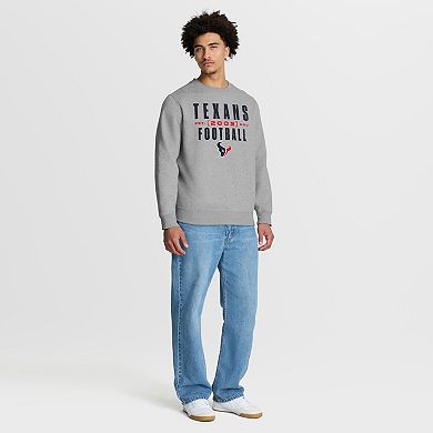 Men's Fanatics Heather Gray Houston Texans Powerful Throw Legacy Pullover Sweatshirt