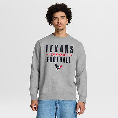 Men's Fanatics Heather Gray Houston Texans Powerful Throw Legacy Pullover Sweatshirt
