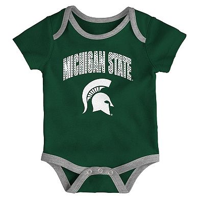 Newborn & Infant Outerstuff Michigan State Spartans Three-Pack All Day Play Bodysuit Set