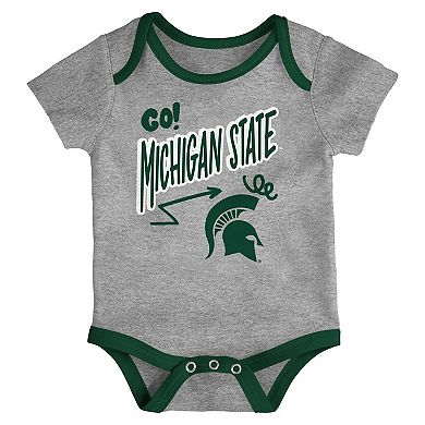 Newborn & Infant Outerstuff Michigan State Spartans Three-Pack All Day Play Bodysuit Set