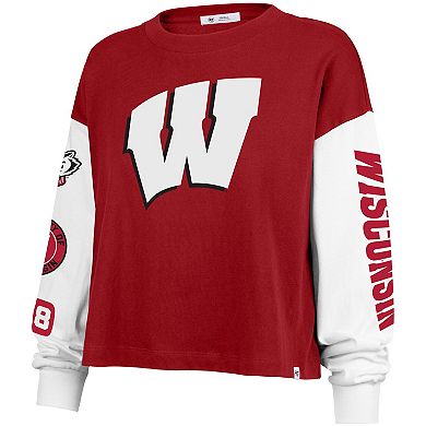 Women's '47 Red Wisconsin Badgers Sydney Long Sleeve T-Shirt