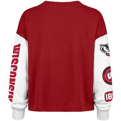 Women's '47 Red Wisconsin Badgers Sydney Long Sleeve T-Shirt