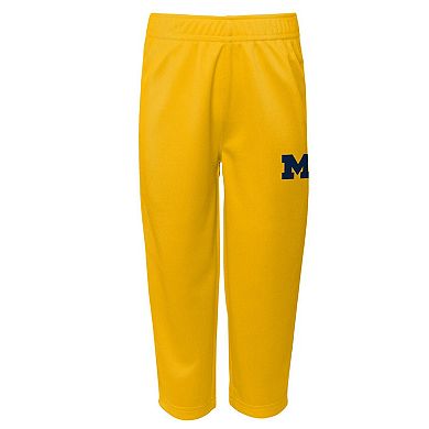 Toddler Outerstuff Navy/Maize Michigan Wolverines Red Zone Two-Piece V-Neck Top and Pants Set