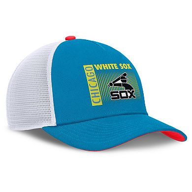Men's Nike Teal Chicago White Sox Neon 90s Rise Structured Performance Adjustable Trucker Hat