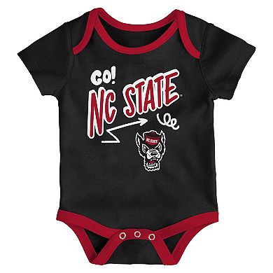 Newborn & Infant Outerstuff NC State Wolfpack Three-Pack All Day Play Bodysuit Set