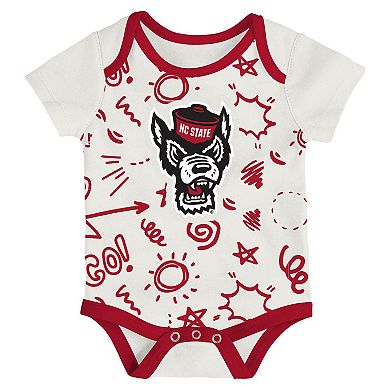 Newborn & Infant Outerstuff NC State Wolfpack Three-Pack All Day Play Bodysuit Set