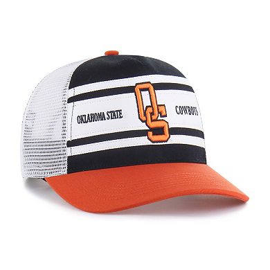 Youth '47 Black/Orange Oklahoma State Cowboys Super Stripe Hitch Adjustable Trucker Hat