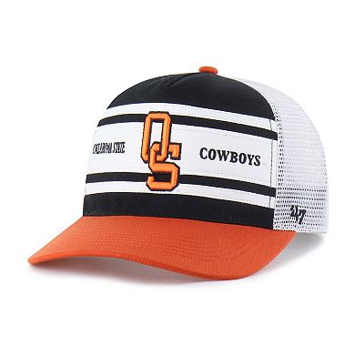 Youth '47 Black/Orange Oklahoma State Cowboys Super Stripe Hitch Adjustable Trucker Hat