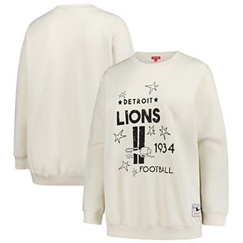 Women's Fanatics Cream Detroit Lions Plus Size Shooting Star Pullover Sweatshirt