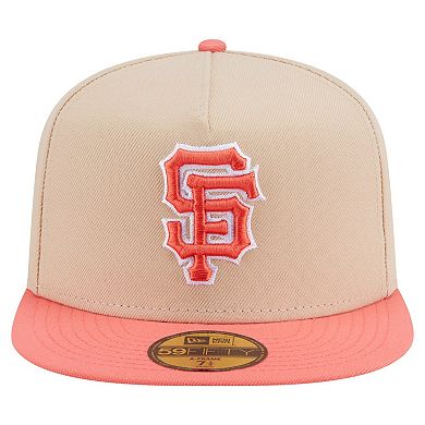 Men's New Era Light Beige/Coral San Francisco Giants Two-Tone Color Pack A-Frame 59FIFTY Fitted Hat