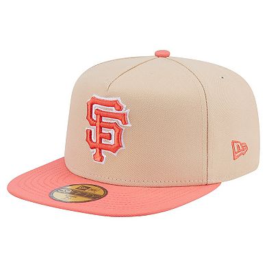 Men's New Era Light Beige/Coral San Francisco Giants Two-Tone Color Pack A-Frame 59FIFTY Fitted Hat