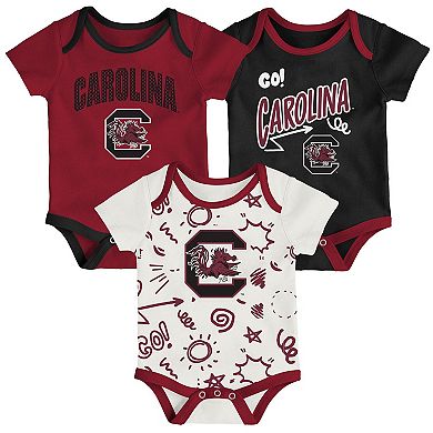 Newborn & Infant Outerstuff South Carolina Gamecocks Three-Pack All Day Play Bodysuit Set