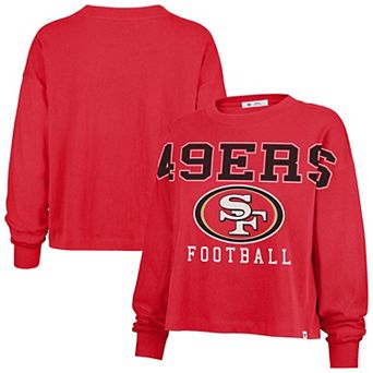 Women's '47 Scarlet San Francisco 49ers Outreach City Oversized Long Sleeve T-Shirt