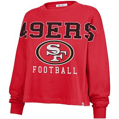 Women's '47 Scarlet San Francisco 49ers Outreach City Oversized Long Sleeve T-Shirt