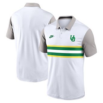 Men's Nike White/Gray Oregon Ducks Athletic Prep Legacy Logo Vapor Performance Polo